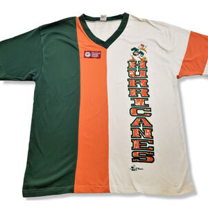 Vintage Miami Hurricanes Mens XL J Head Collegiate Shirt V Neck New With Defects